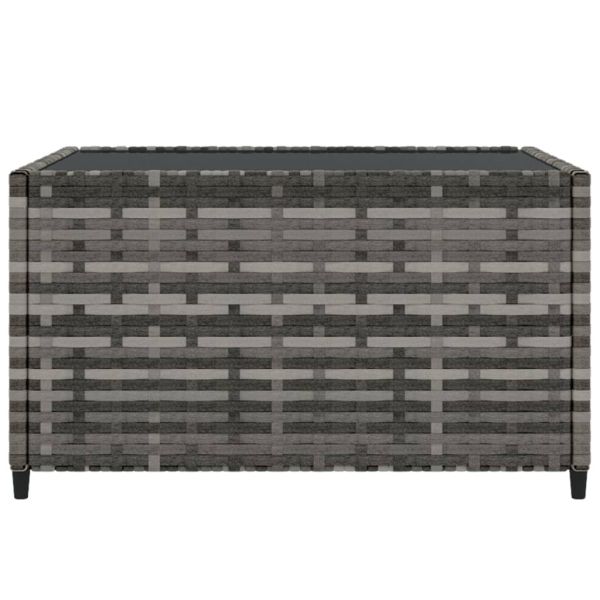 Квадратна градинска масичка за кафе сива 50x50x30 см полиратан