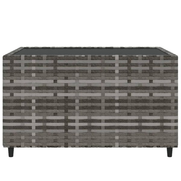 Квадратна градинска масичка за кафе сива 50x50x30 см полиратан