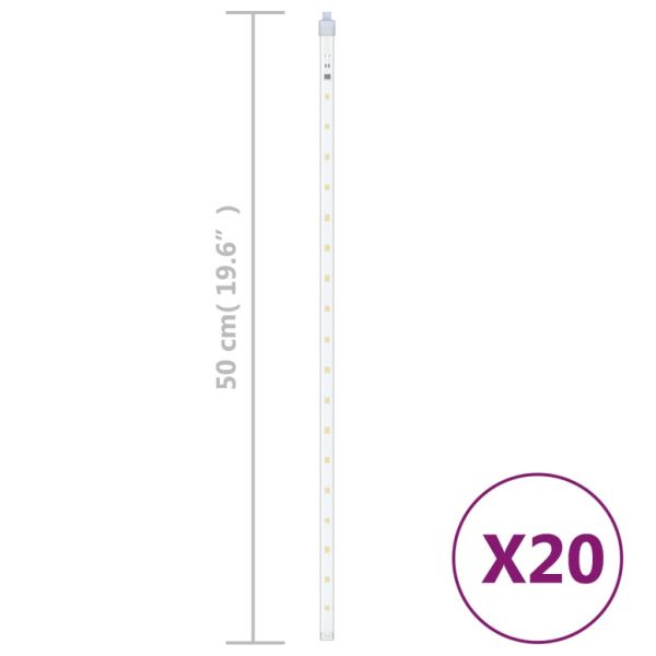 Светещи метеори 20 бр 50 см топло бяло 720 LED закрито/открито