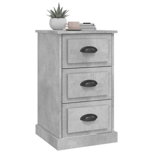Нощно шкафче, бетонно сиво, 39x39x67 см, инженерно дърво