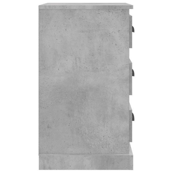 Нощно шкафче, бетонно сиво, 39x39x67 см, инженерно дърво