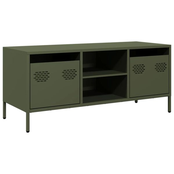 ТВ шкаф маслиненозелен 101,5x39x43,5см студеновалцувана стомана