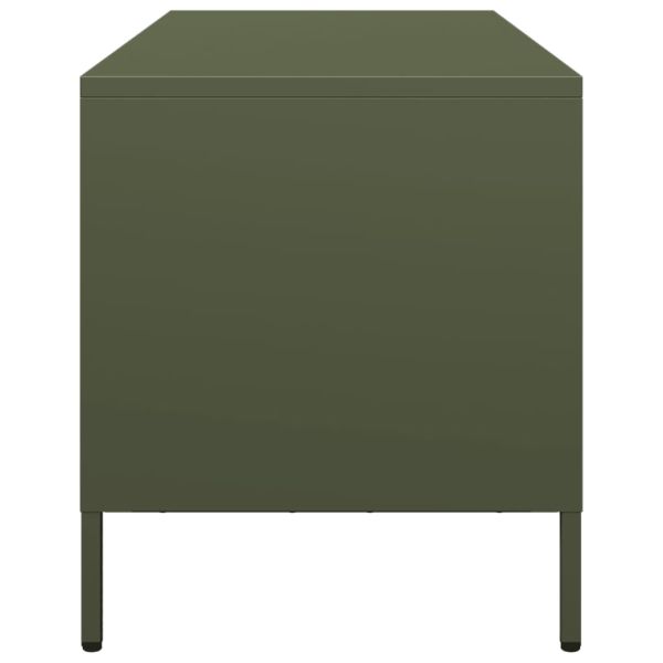 ТВ шкаф маслиненозелен 101,5x39x43,5см студеновалцувана стомана