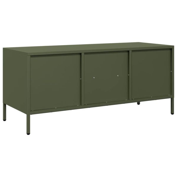 ТВ шкаф маслиненозелен 101,5x39x43,5см студеновалцувана стомана