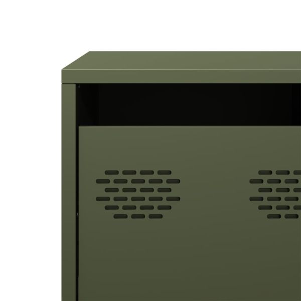 ТВ шкаф маслиненозелен 101,5x39x43,5см студеновалцувана стомана