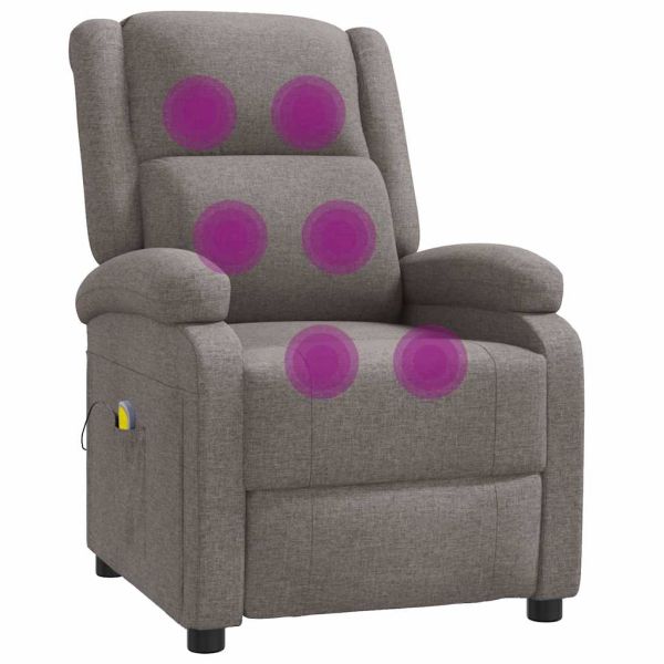 Wingback масажен стол, таупе, текстил