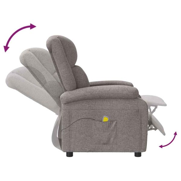 Wingback масажен стол, таупе, текстил