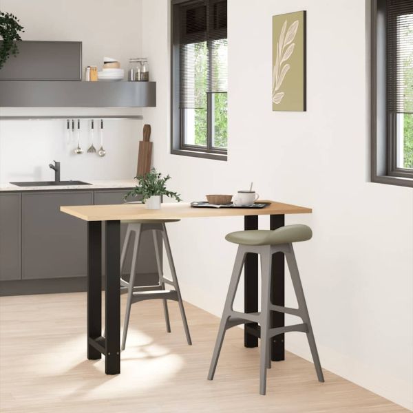 Крака за бар маса, черни, 2 бр., 50 x (90-91) см, стомана