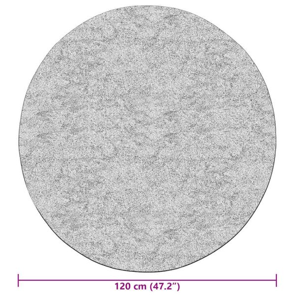 Килим, миещ се, φ120 см, черно и бяло