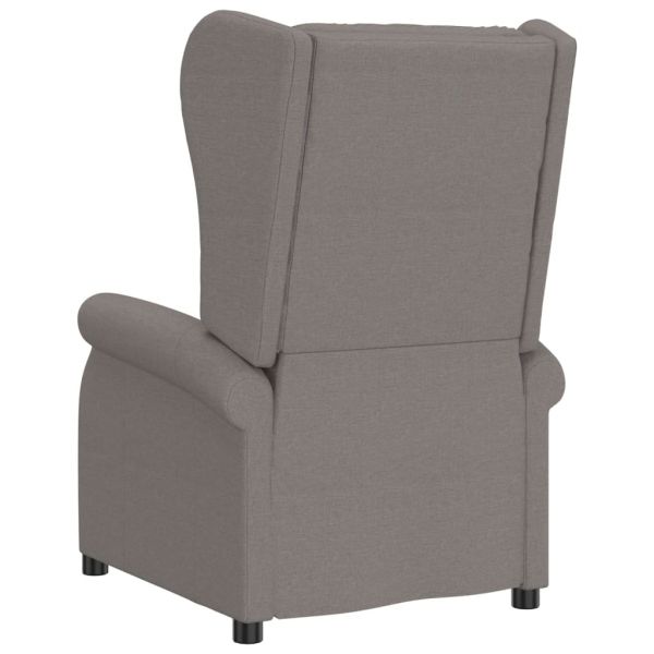Wingback електрически реклайнер стол, таупе, текстил