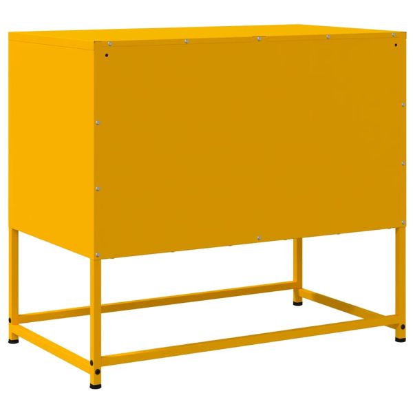 ТВ шкаф, горчица жълто, 68,5x39x60,5 см, стомана