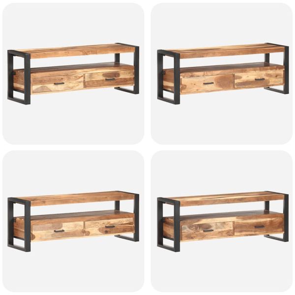 ТВ шкаф 120x35x45 см масивно дърво с меден финиш