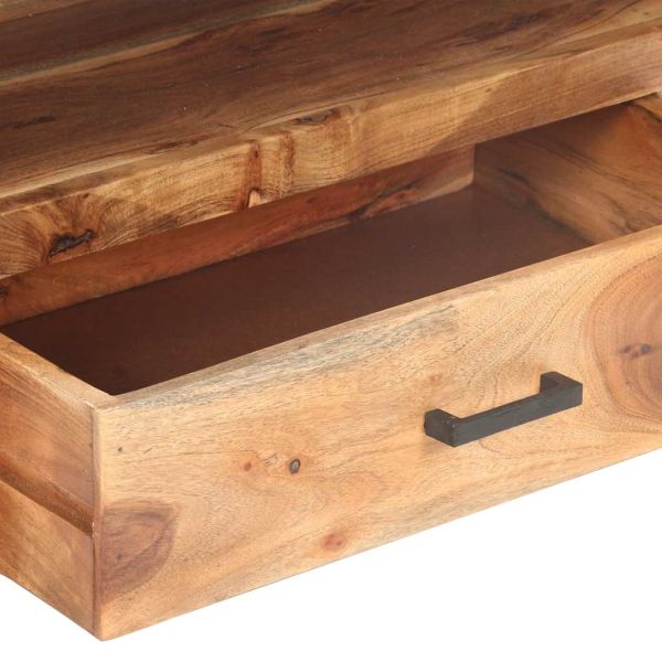 ТВ шкаф 120x35x45 см масивно дърво с меден финиш