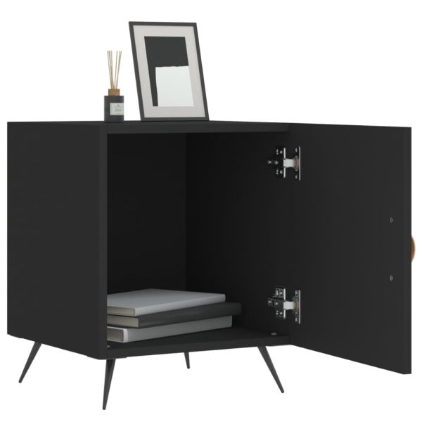Нощни шкафчета 2 бр черни 40x40x50 см инженерно дърво