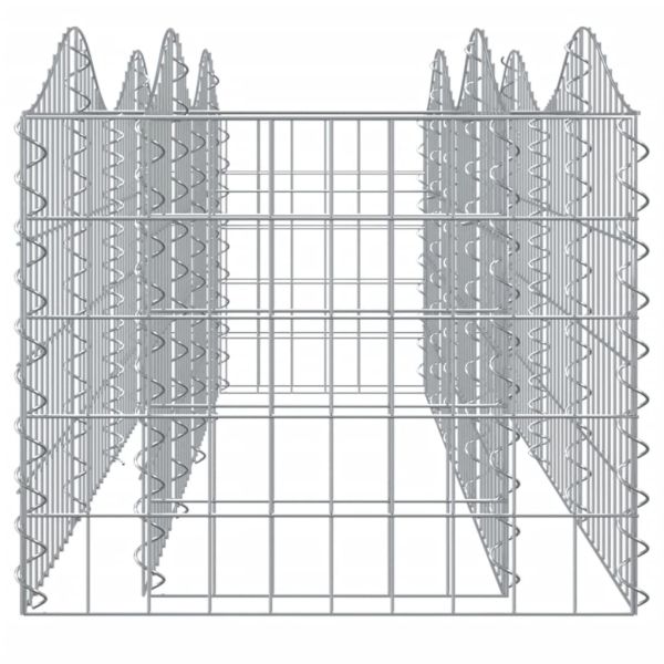 Извит габион повдигната леха 200x50x50 см поцинковано желязо