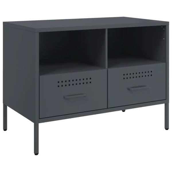 ТВ шкафове 2 бр антрацит 68x39x50,5 см стомана