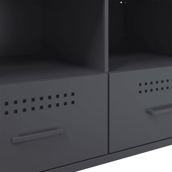 ТВ шкафове 2 бр антрацит 68x39x50,5 см стомана