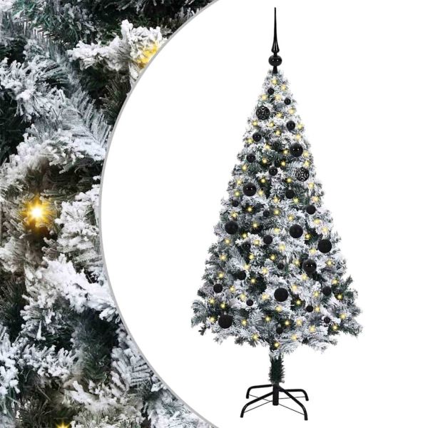 С изкуствено коледно дърво с 150 LED светодиода Бяло 150 cm