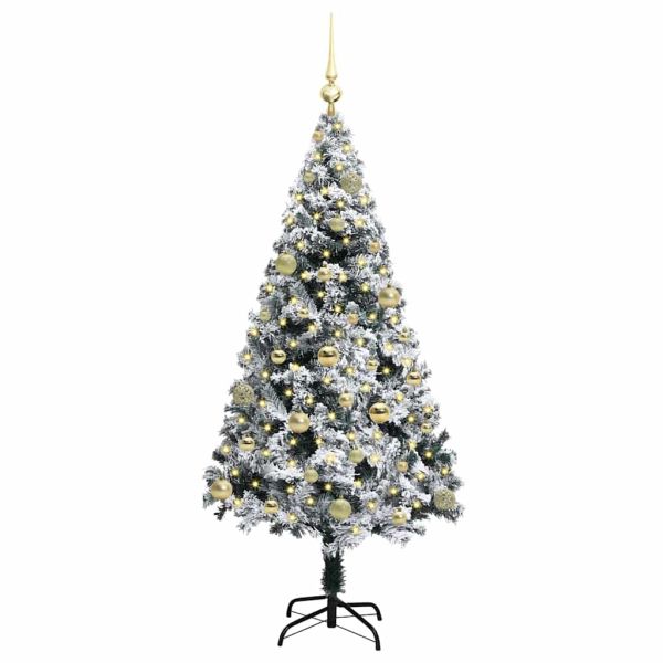 С изкуствено коледно дърво с 150 LED светодиода Бяло 150 cm