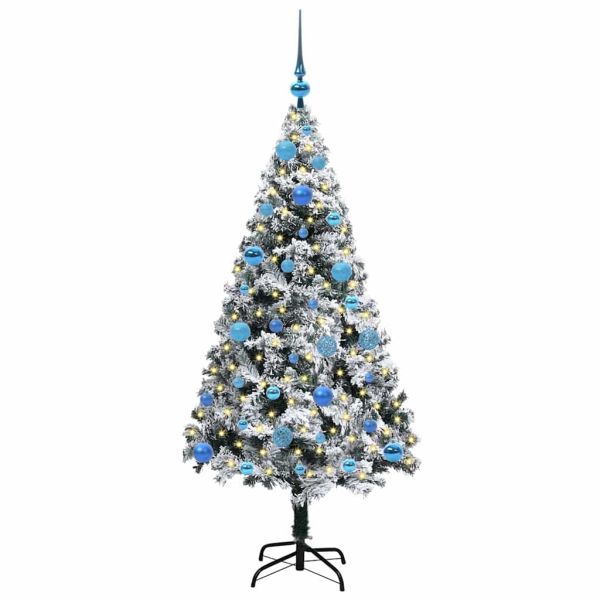 С изкуствено коледно дърво с 150 LED светодиода Бяло 150 cm