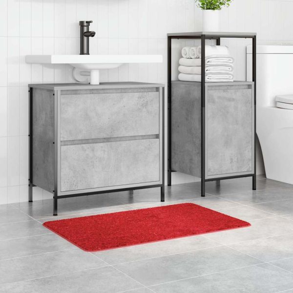 Килимче за баня с антихлъзгаща повърхност Червено 50 x 80 cm ПП