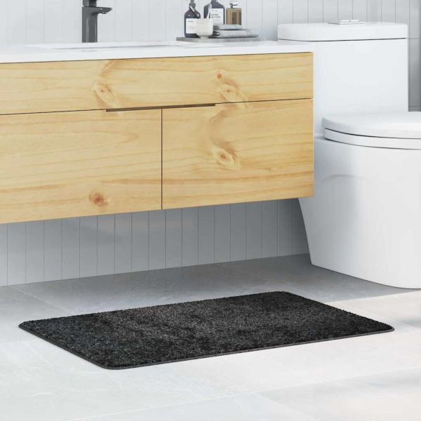 Килимче за баня с антихлъзгаща повърхност Тъмносив 60 x 90 cm