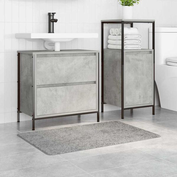 Килимче за баня с антихлъзгаща повърхност Сив 60 x 90 cm ПП