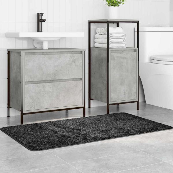 Килимче за баня с антихлъзгаща повърхност Тъмен сив 70 x 120 cm