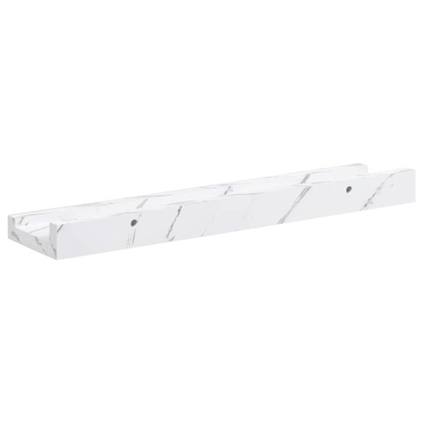 Стенен рафт Монтиране на стена 4 бр. Бял мрамор 40 x 9 x 3 cm