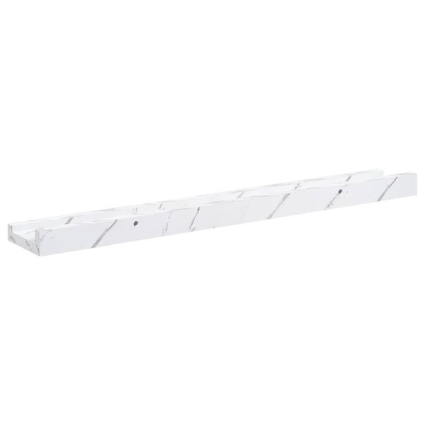 Стенен рафт Монтиране на стена 4 бр. Бял мрамор 60 x 9 x 3 cm