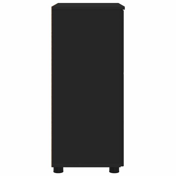 Шкаф за баня Черно 60 x 35 x 80 см Инженерно дърво & Метал