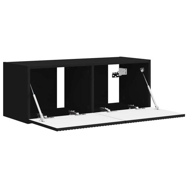 TV стенен шкаф Черно 78,5 x 31 x 29,5 см Инженерно дърво