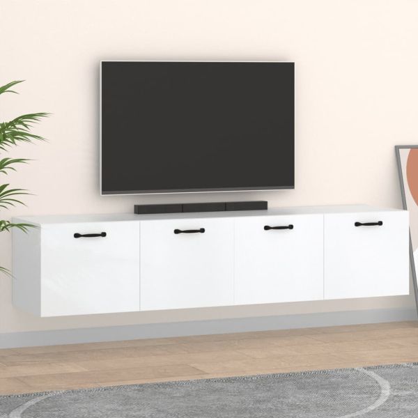 Стенни шкафове 2 бр Бял 60x36,5x35 см инженерно дърво