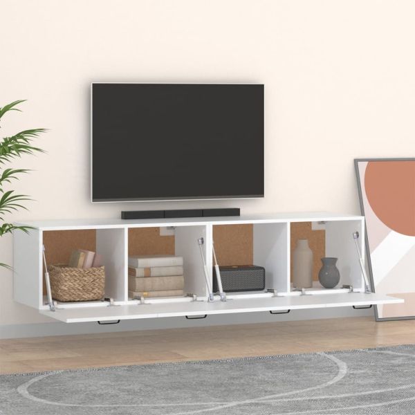 Стенни шкафове 2 бр Бял 60x36,5x35 см инженерно дърво