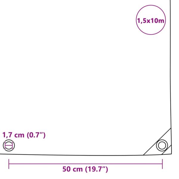 Брезентово платнище, 650 гр/м², 1,5x10 м, синьо