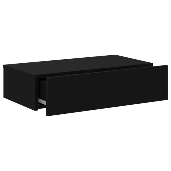 ТВ шкаф с LED осветление, черен, 60x35x15,5 см