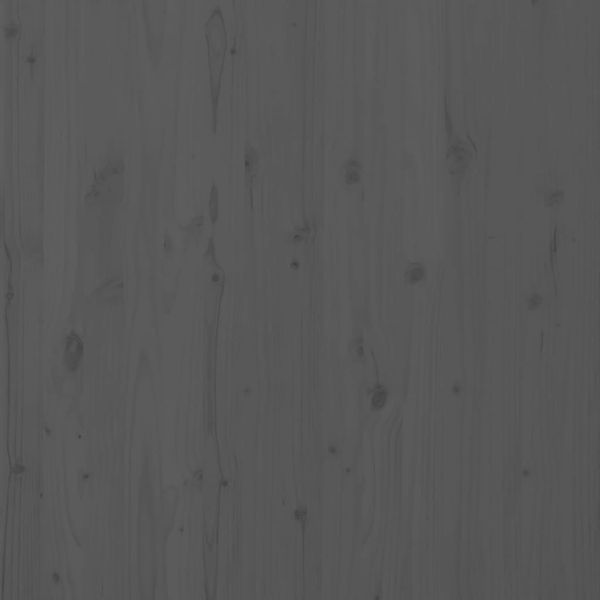 Стенна табла за спалня, сива, 146x3x91,5 см, борово дърво масив