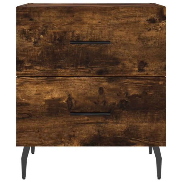 Нощни шкафчета 2 бр опушен дъб 40x35x47,5 см инженерно дърво