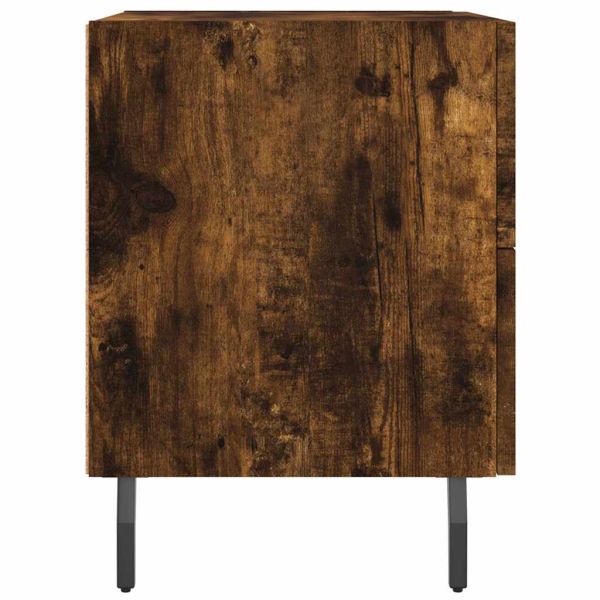 Нощни шкафчета 2 бр опушен дъб 40x35x47,5 см инженерно дърво