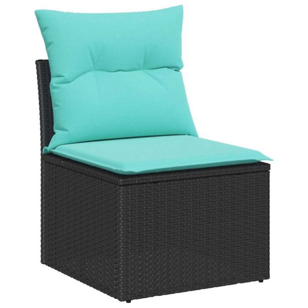 Градински Софа Комплект 9 бр. Черно