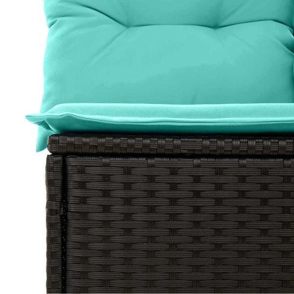 Градински Софа Комплект 6 бр. Черно полиратан