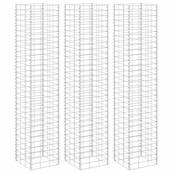 Габиони повдигнати лехи, 3 бр, 30x30x150 см, желязо