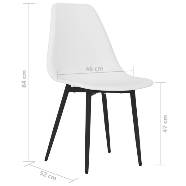Трапезни столове, 6 бр, бели, PP