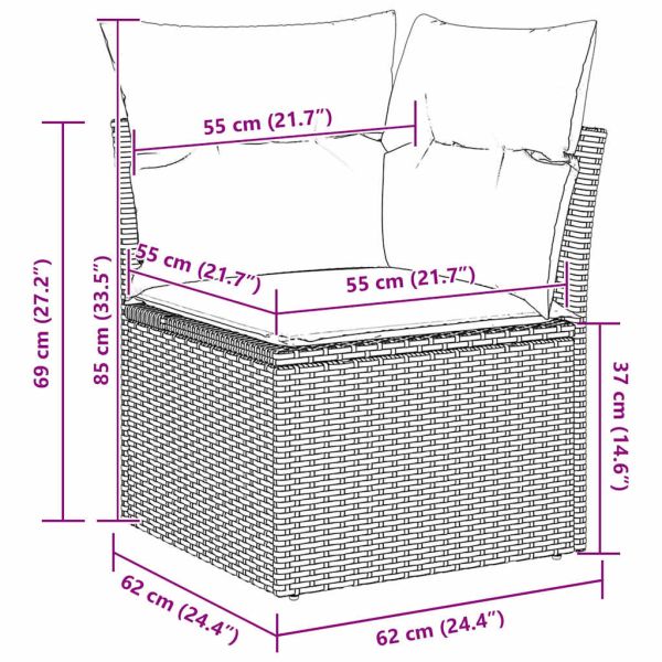 Градински Софа Комплект 5 бр. Бежово Полиратан