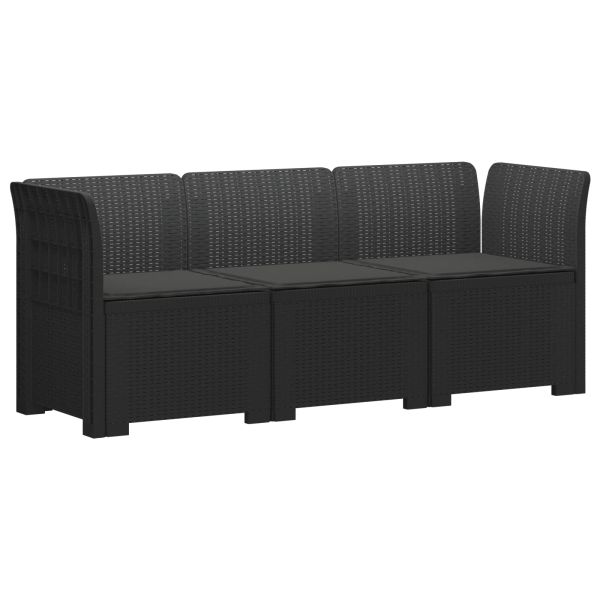 Пейка за градина с Cushions във вид на ратан ПП Антрацит