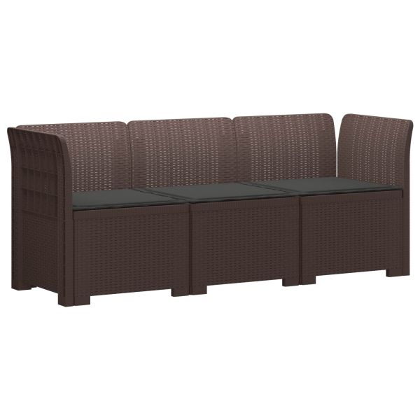 Пейка за градина с Cushions във вид на ратан ПП Кафяво