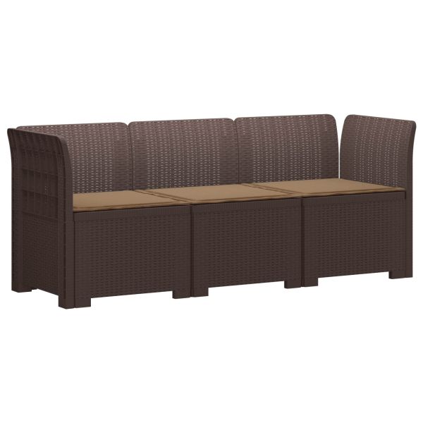 Пейка за градина с Cushions във вид на ратан ПП Кафяво