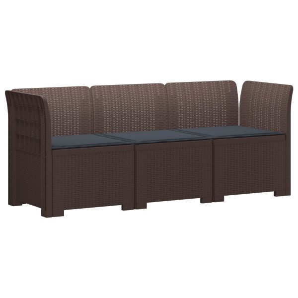 Пейка за градина с Cushions във вид на ратан ПП Кафяво
