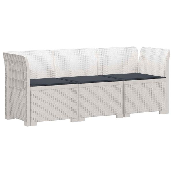 Пейка за градина с Cushions във вид на ратан ПП Бяло