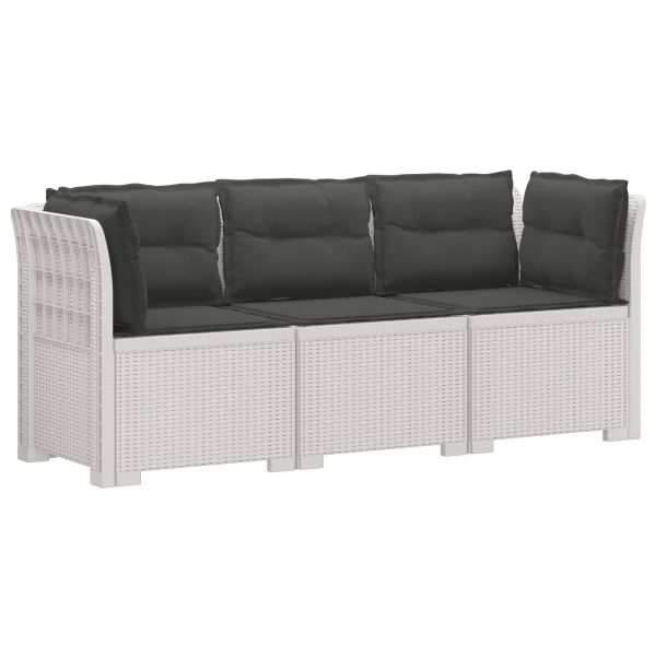 Пейка за градина с Cushions във вид на ратан ПП Бяло